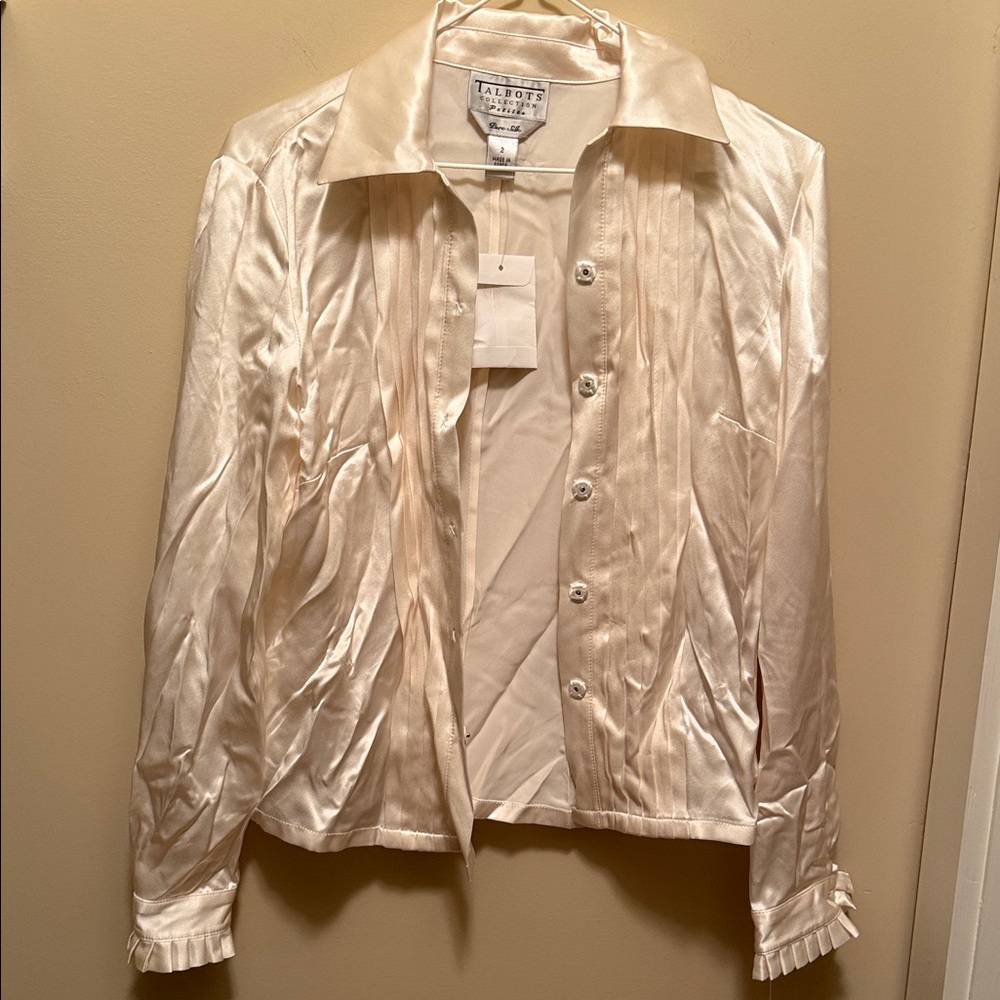 Talbots Pure Silk Blouse in Cream